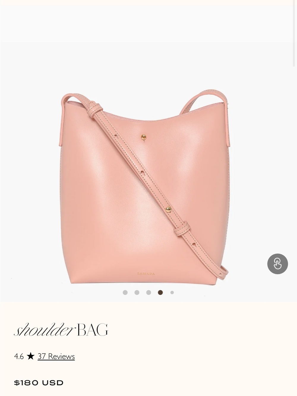 SAMARA Shoulder Bag Blush Pink Vegan Leather Crossbody Purse